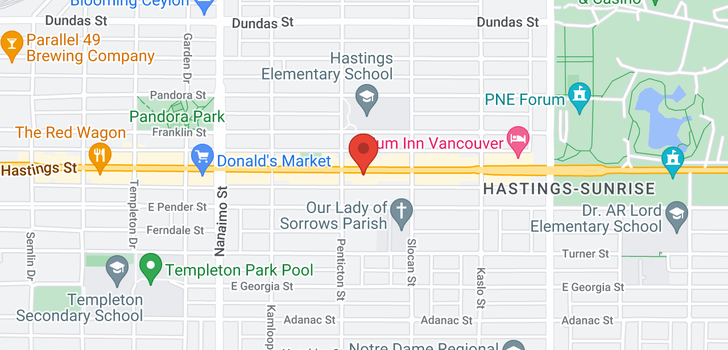 map of 304 2636 E HASTINGS STREET